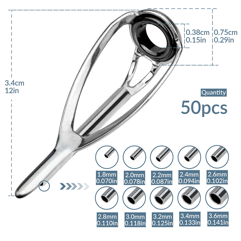 THKFISH 50pcs Fishing Rod Guid - Fishing Rod Tip Replacement recensie en prijs